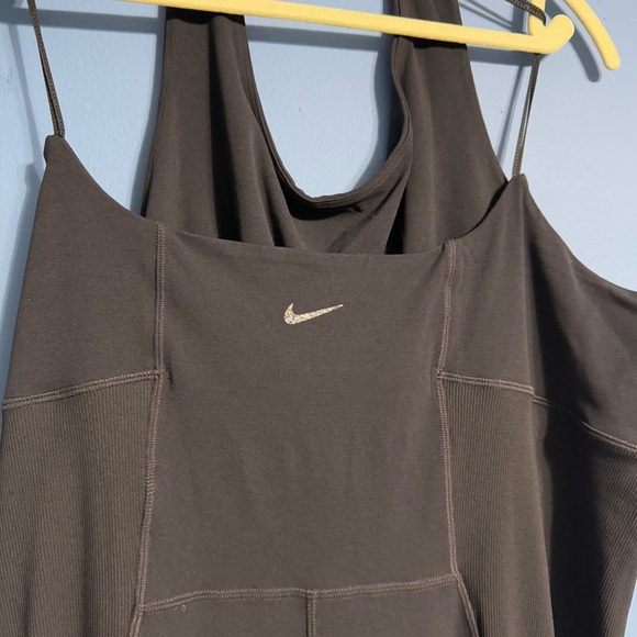 Yoga Nike Dri-Fit Tight Fit 3X Plus Luxe 7/8 Jumpsuit Black Strap Ribbed - Picture 8 of 10